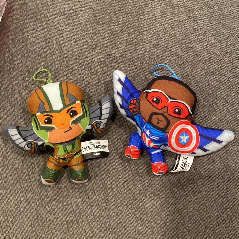 Captain America & Falcon Plush McDonald’s Toys   kids boys happy meal marvel toy